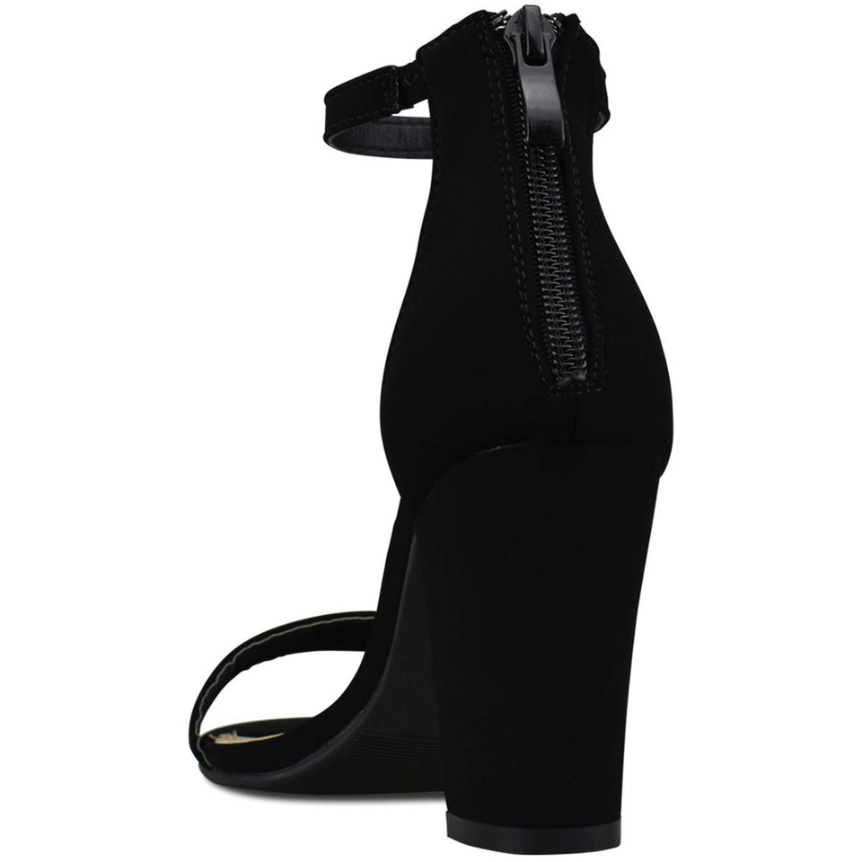 Premier Standard Women's Strappy Chunky Block High Heel - Formal, Wedding, Party Simple Classic Pump