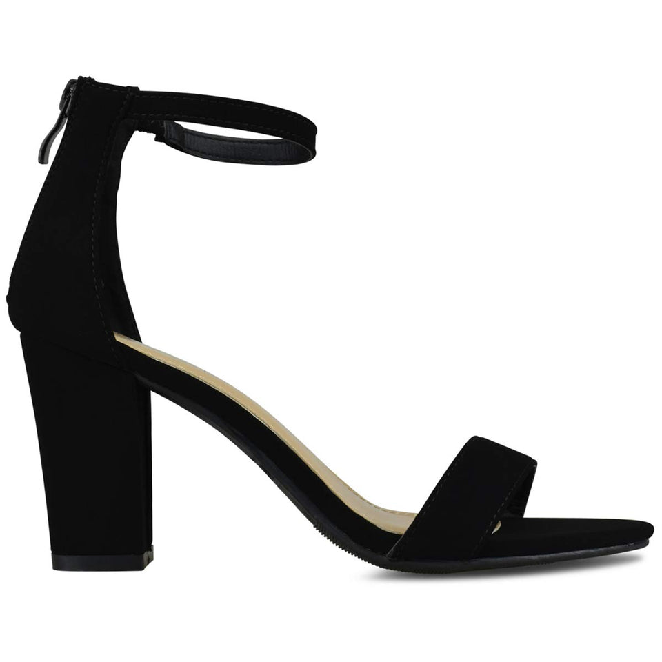 Premier Standard Women's Strappy Chunky Block High Heel - Formal, Wedding, Party Simple Classic Pump