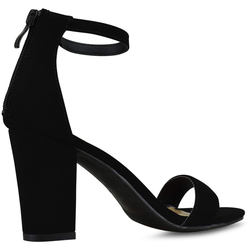 Premier Standard Women's Strappy Chunky Block High Heel - Formal, Wedding, Party Simple Classic Pump