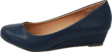Cambridge Select Women's Closed Round Toe Slip-On Low Wrapped Comfort Wedge