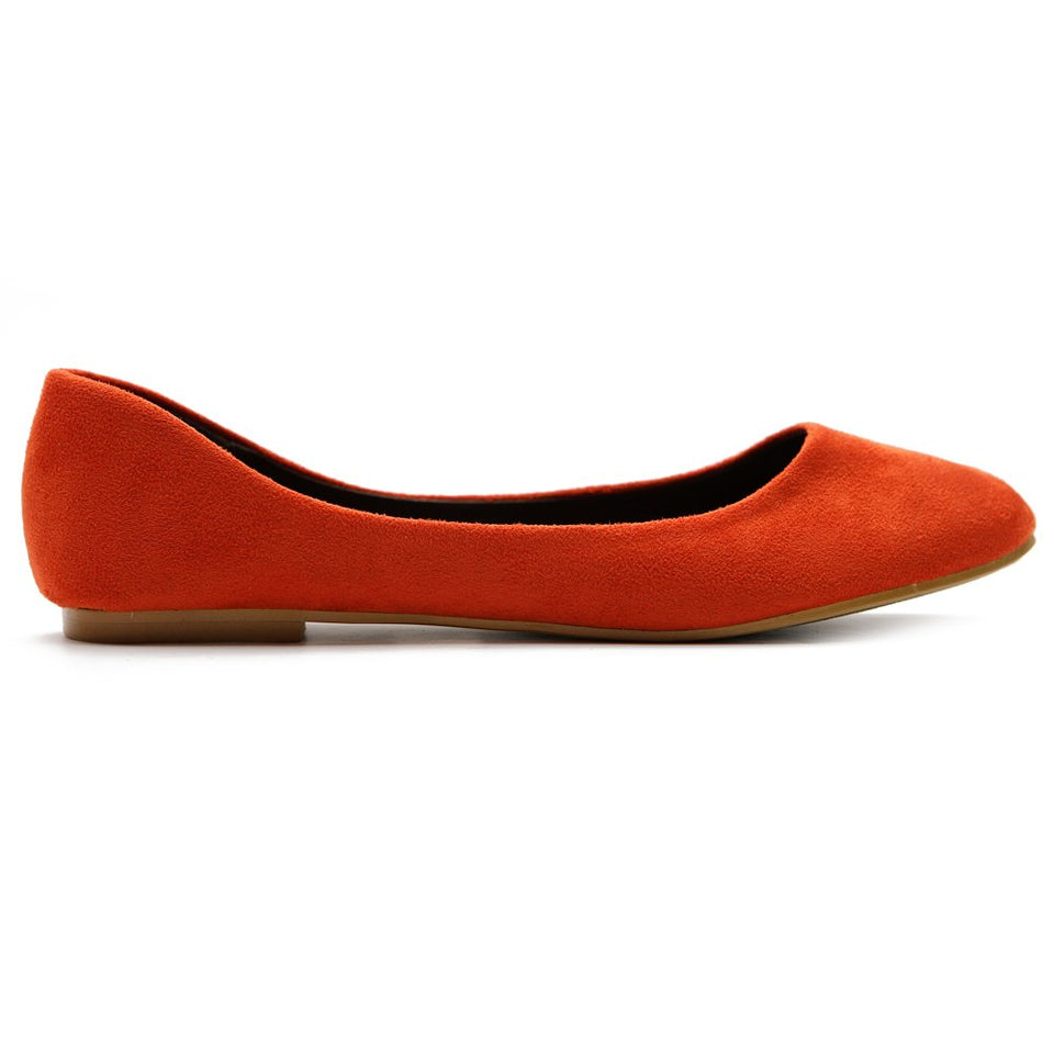 Ollio Womens Shoe Ballet Light Faux Suede Low Heels Flat