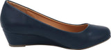 Cambridge Select Women's Closed Round Toe Slip-On Low Wrapped Comfort Wedge