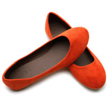 Ollio Womens Shoe Ballet Light Faux Suede Low Heels Flat