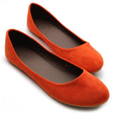 Ollio Womens Shoe Ballet Light Faux Suede Low Heels Flat