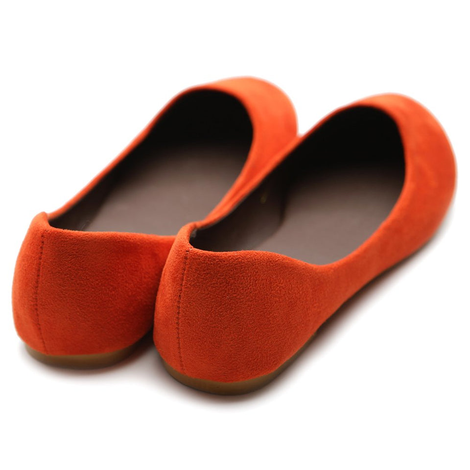 Ollio Womens Shoe Ballet Light Faux Suede Low Heels Flat