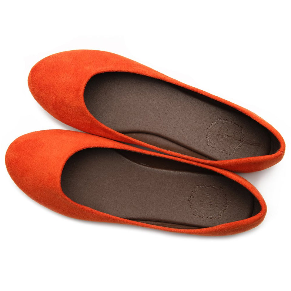 Ollio Womens Shoe Ballet Light Faux Suede Low Heels Flat