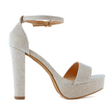Guilty Shoes Womens Platform Ankle Strap High Heel - Open Toe Sandal Pump - Formal Party Chunky Dress Heel Sandals