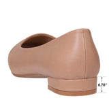 CINAK Comfort Flats for Women-Low Chunky Heel Pumps Formal Square Toe Dress Slip On Casual Spliced Shoes