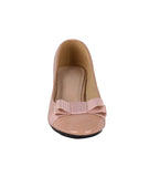 KRISP Womens Low Block Heel Bow Patent Courts Ladies Work Party Ballerina Pumps Shoes