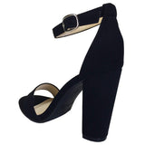 BAMBOO Women's Single Band Chunky Heel Sandal with Ankle Strap