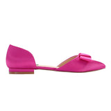 ERIJUNOR Comfortable Low Heel Wedding Shoes with Bow Knot D’Orsay Pointy Toe Flats