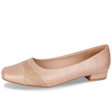 CINAK Comfort Flats for Women-Low Chunky Heel Pumps Formal Square Toe Dress Slip On Casual Spliced Shoes